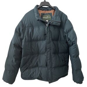 Eddie Bauer Goose Down Winter Jacket Quilted Full Zip Puffer Coat‎ Outdoor Sz XL